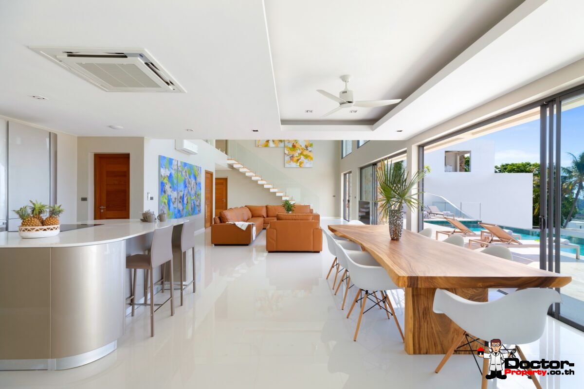 New 4 Bedroom Villa with Sea View in Bo Phut Hills, Koh Samui - For Sale